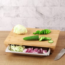 Gourmet Kitchen Bamboo Cutting Board with Tray